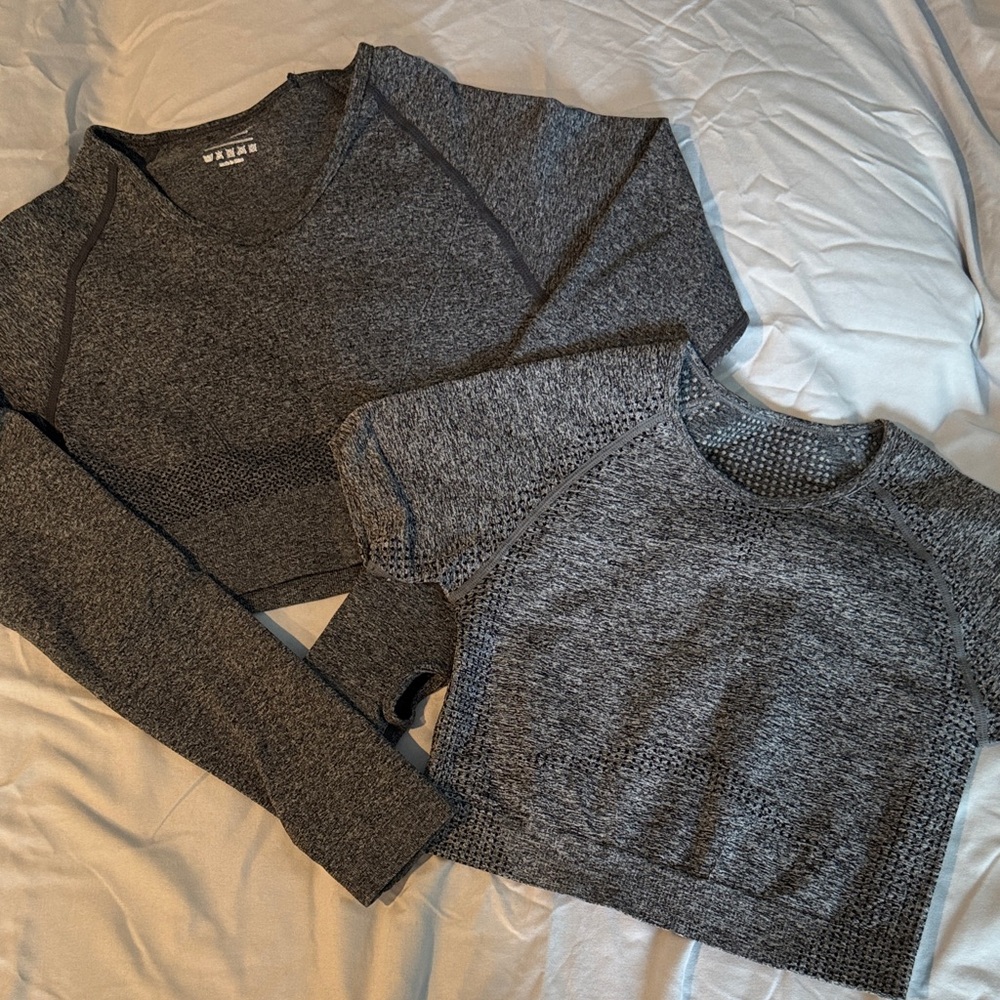 Gymshark Dark Gray Crop Top Set
